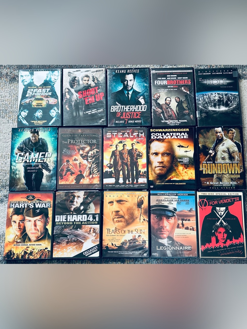 15 Action & Thriller DVD Movies Bundle
